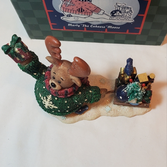 Marty "The Caboose" Moose Vtg 1998 Mother Brown's Parade of Gifts Figurine - Picture 6 of 11